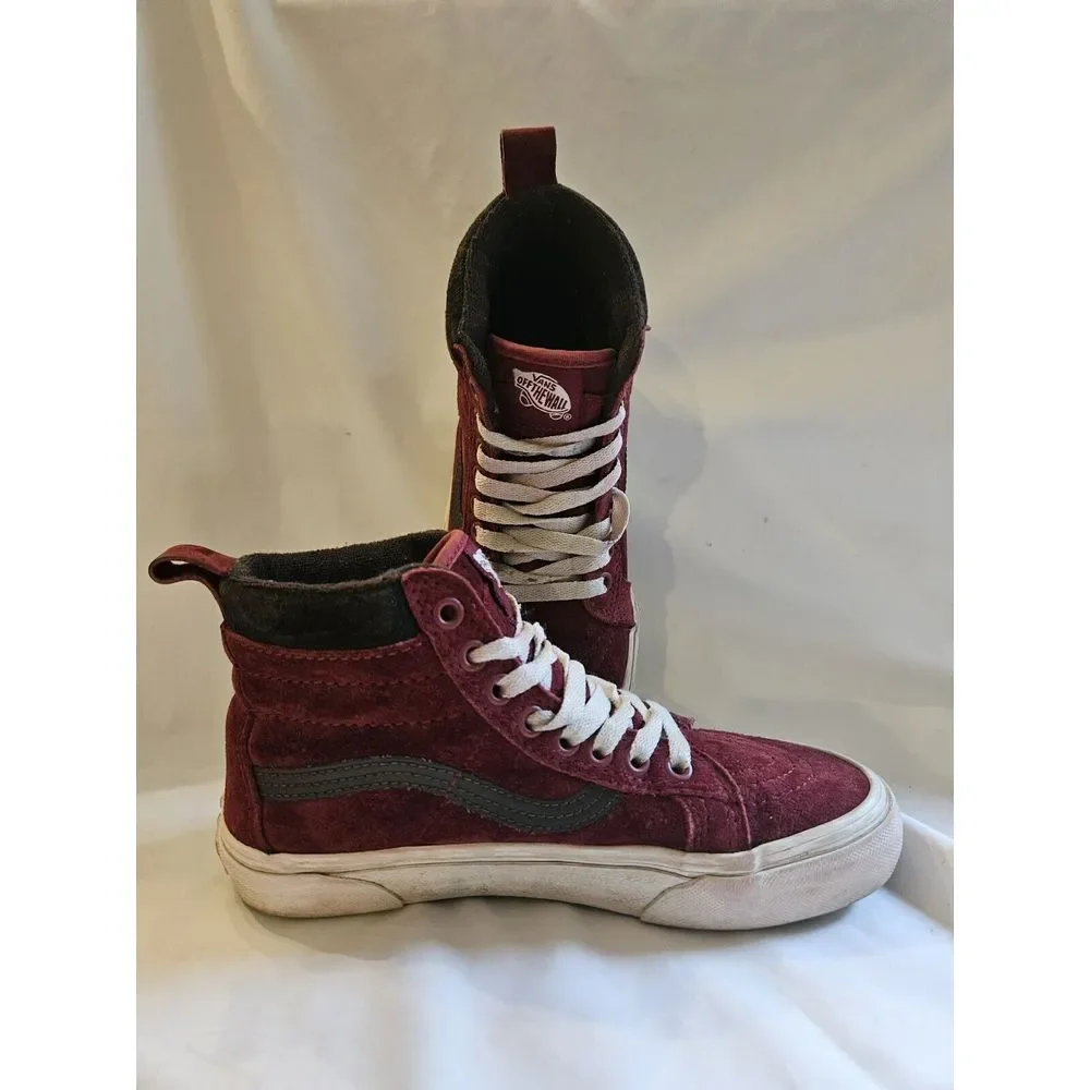 Vans Off The Wall Sk8-Hi Mte-1 Burgundy Suede‎ Skateboarding Shoes Mens 4 W 5.5